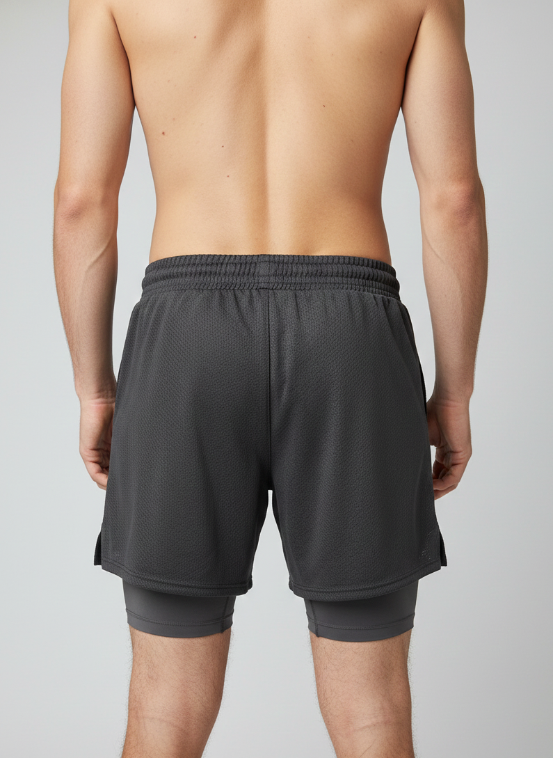 Short Dry Fit 2 em 1 Move Cinza